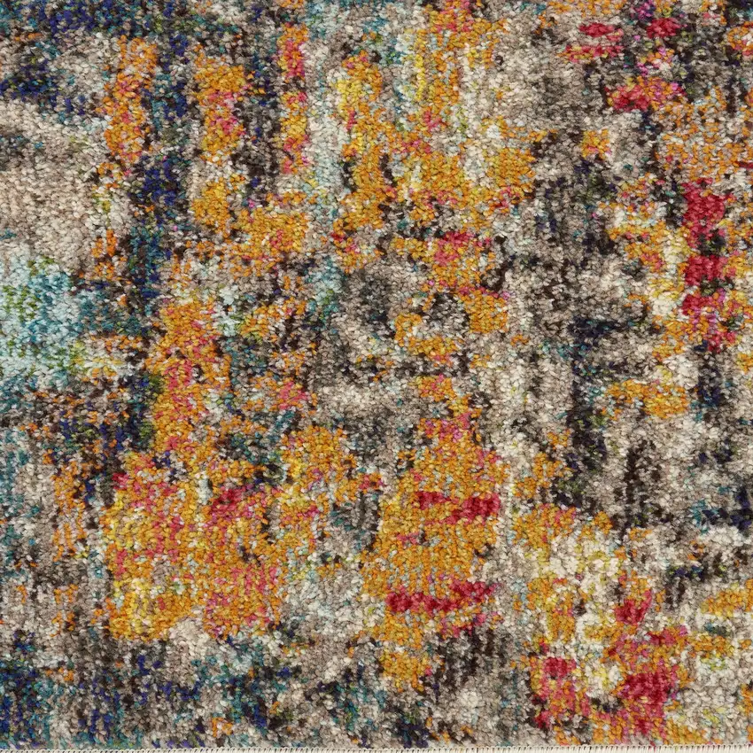 Multicolor Abstract Power Loom Non Skid Area Rug Photo 2