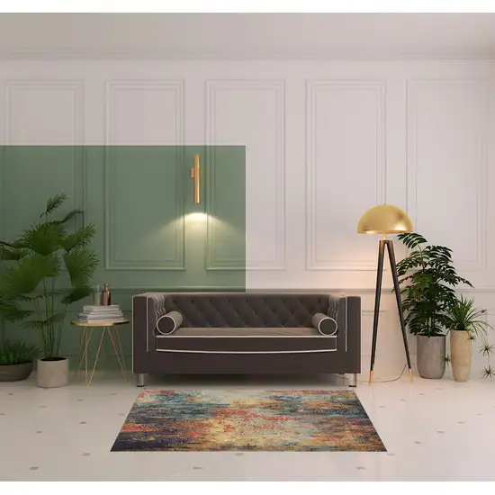 Multicolor Abstract Power Loom Non Skid Area Rug Photo 2