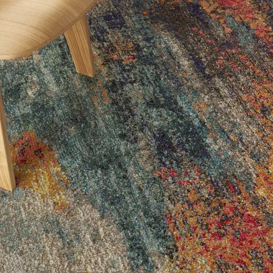 Multicolor Abstract Power Loom Non Skid Area Rug Photo 3