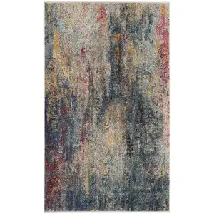 Photo of Multicolor Abstract Power Loom Non Skid Area Rug