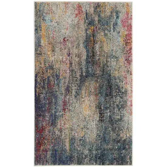 Multicolor Abstract Power Loom Non Skid Area Rug Photo 1