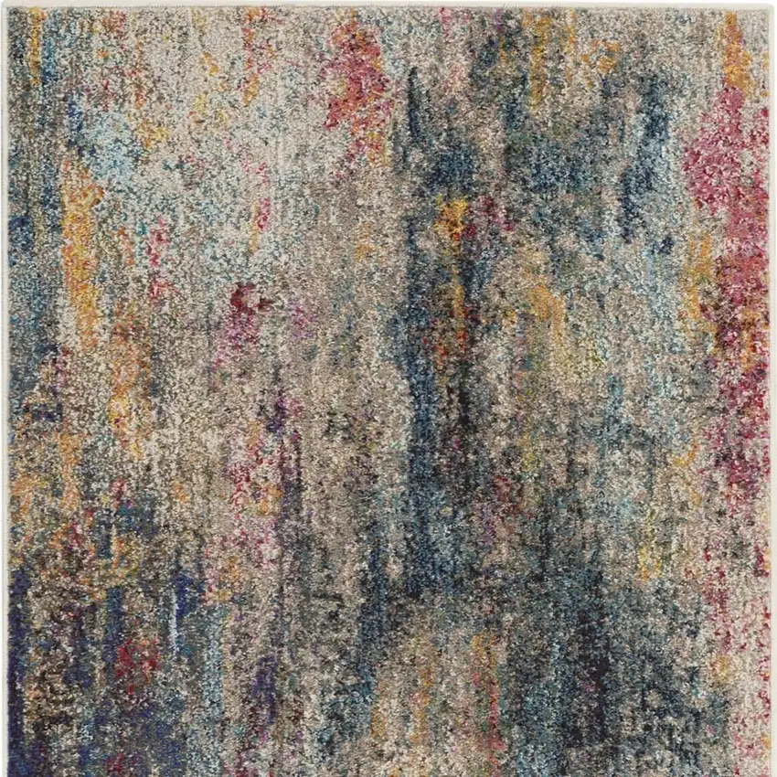 Multicolor Abstract Power Loom Non Skid Area Rug Photo 2