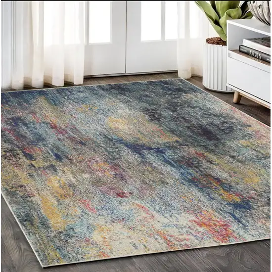 Multicolor Abstract Power Loom Non Skid Area Rug Photo 1