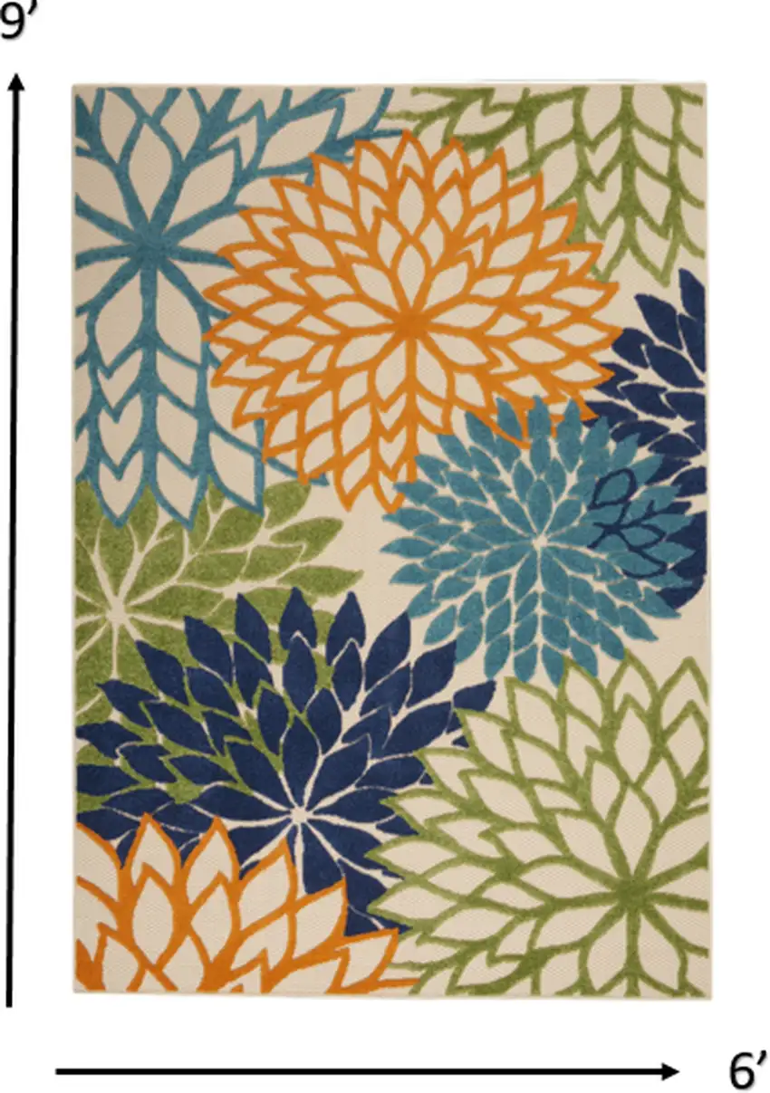 Multicolor Floral Indoor Outdoor Area Rug Photo 5