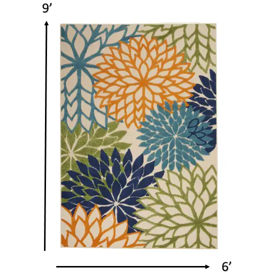 Multicolor Floral Indoor Outdoor Area Rug Photo 5
