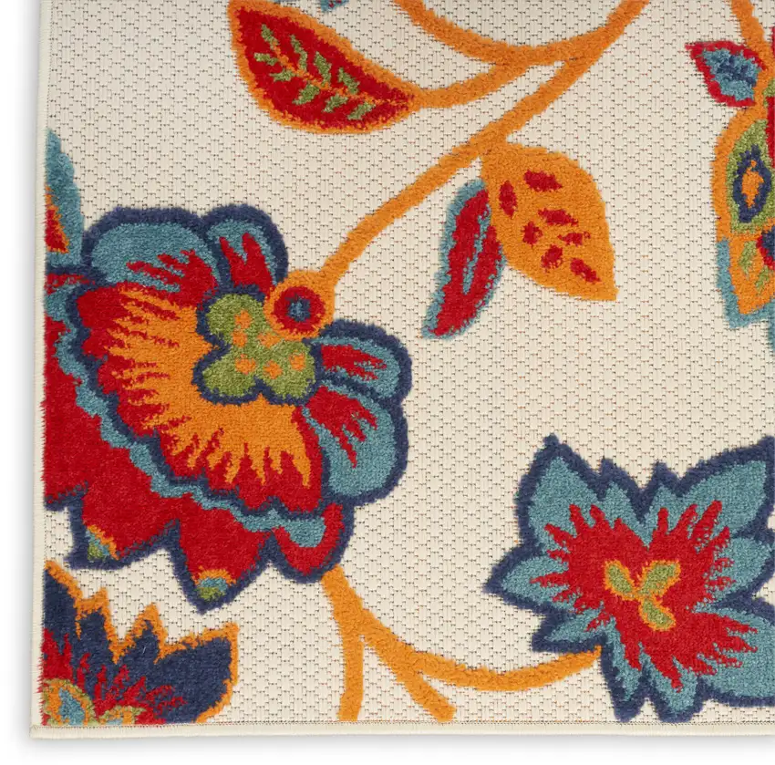 Multicolor Floral Stain Resistant Non Skid Area Rug Photo 6