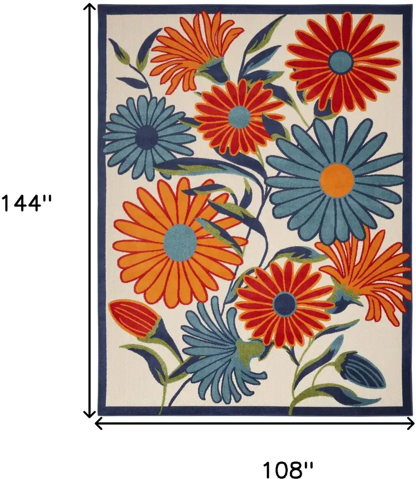 Multicolor Floral Stain Resistant Non Skid Area Rug Photo 5