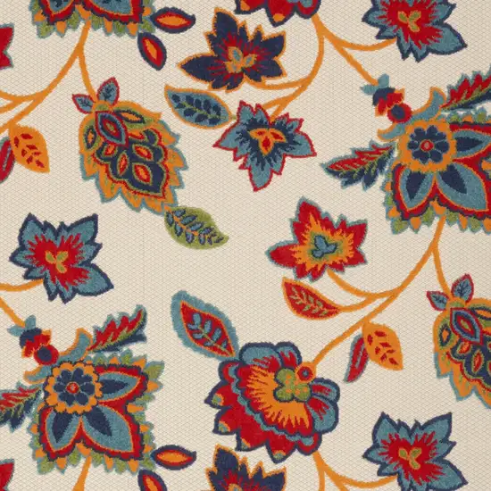 Multicolor Floral Stain Resistant Non Skid Area Rug Photo 3