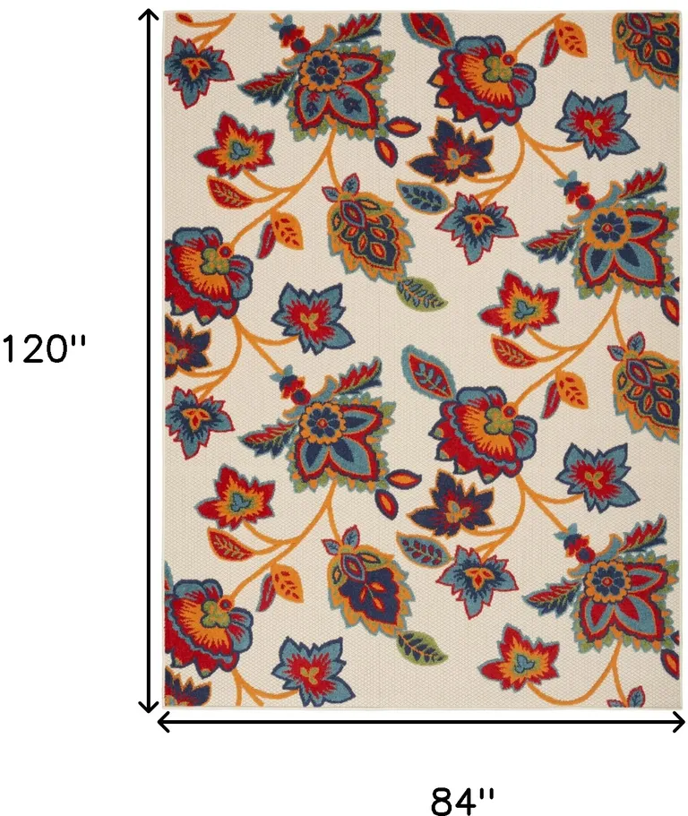 Multicolor Floral Stain Resistant Non Skid Area Rug Photo 5