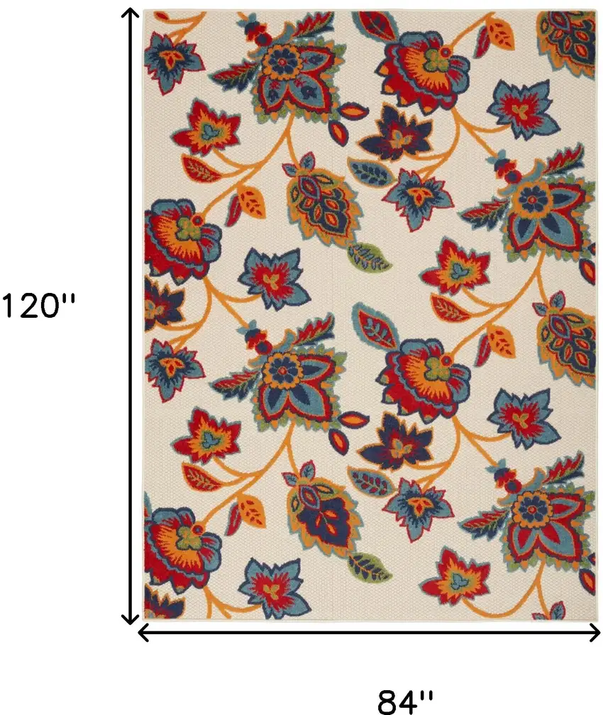 Multicolor Floral Stain Resistant Non Skid Area Rug Photo 5