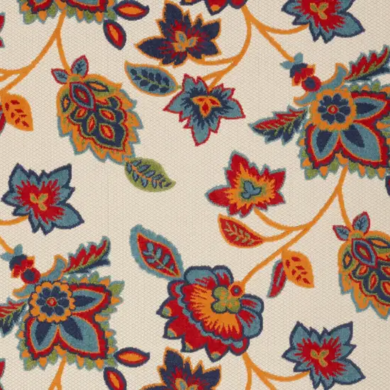 Multicolor Floral Stain Resistant Non Skid Area Rug Photo 3