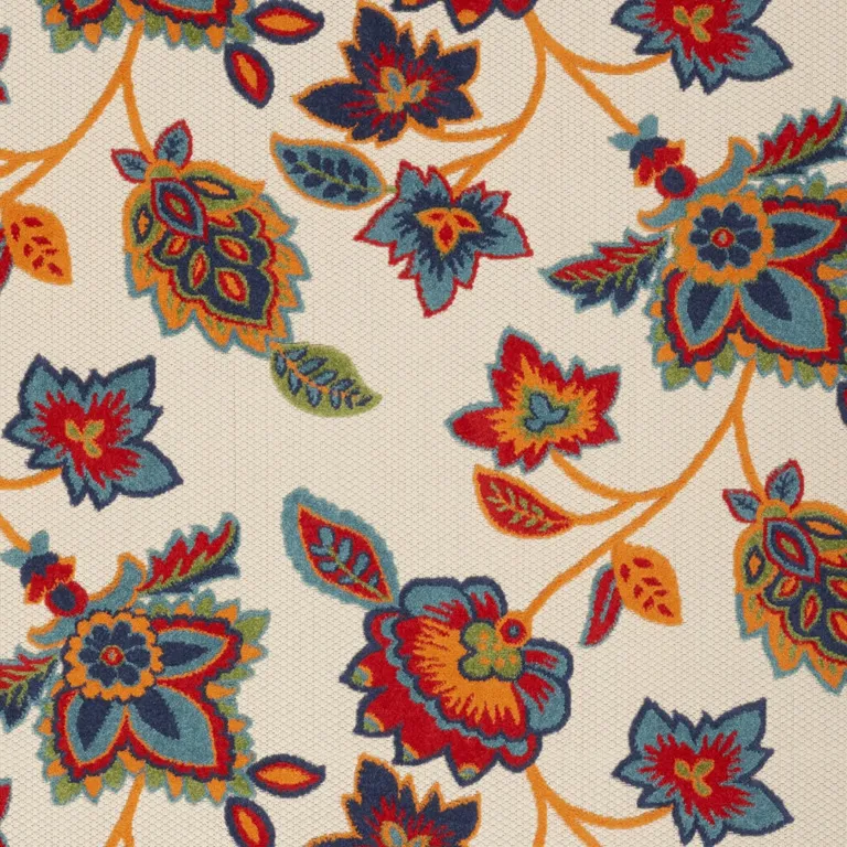 Multicolor Floral Stain Resistant Non Skid Area Rug Photo 3