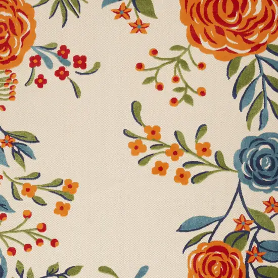 Multicolor Floral Stain Resistant Non Skid Area Rug Photo 3
