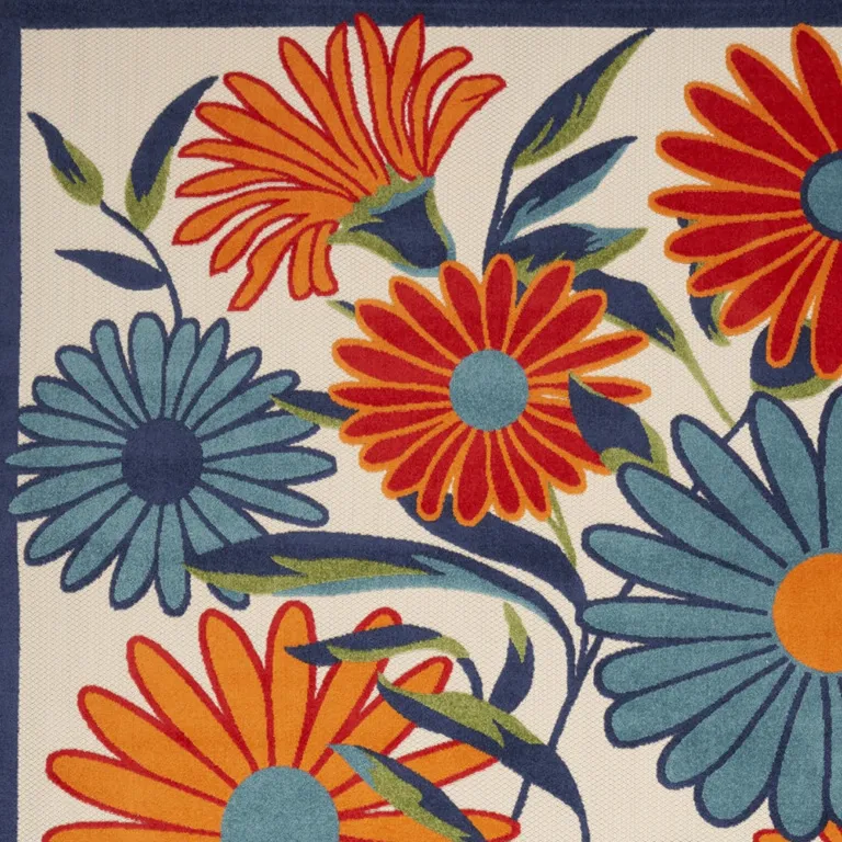 Multicolor Floral Stain Resistant Non Skid Area Rug Photo 3