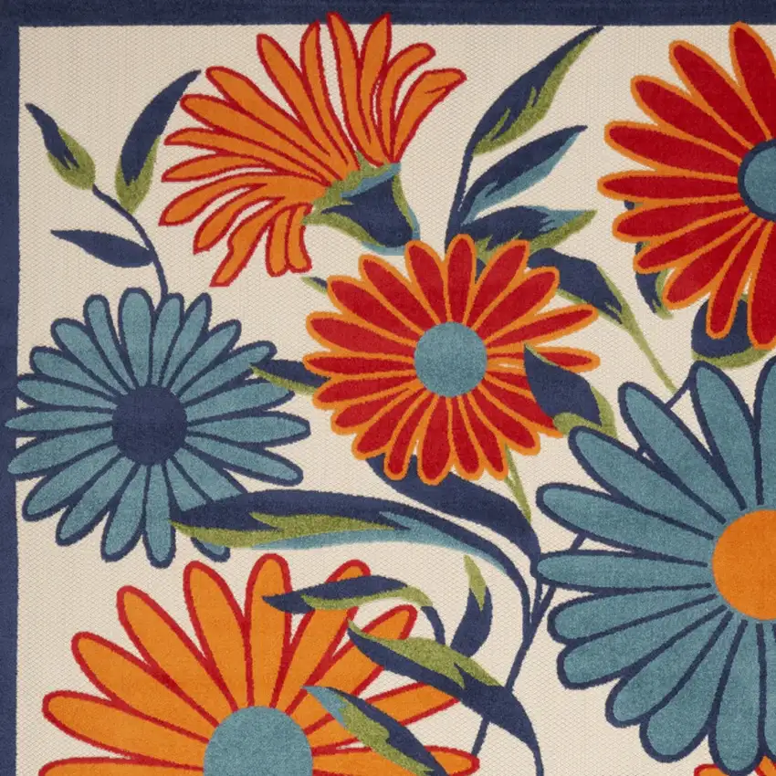 Multicolor Floral Stain Resistant Non Skid Area Rug Photo 3