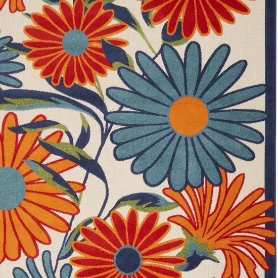 Multicolor Floral Stain Resistant Non Skid Area Rug Photo 3