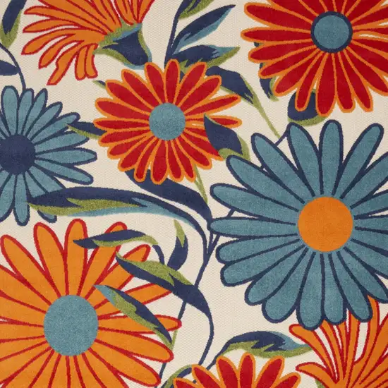 Multicolor Floral Stain Resistant Non Skid Area Rug Photo 3