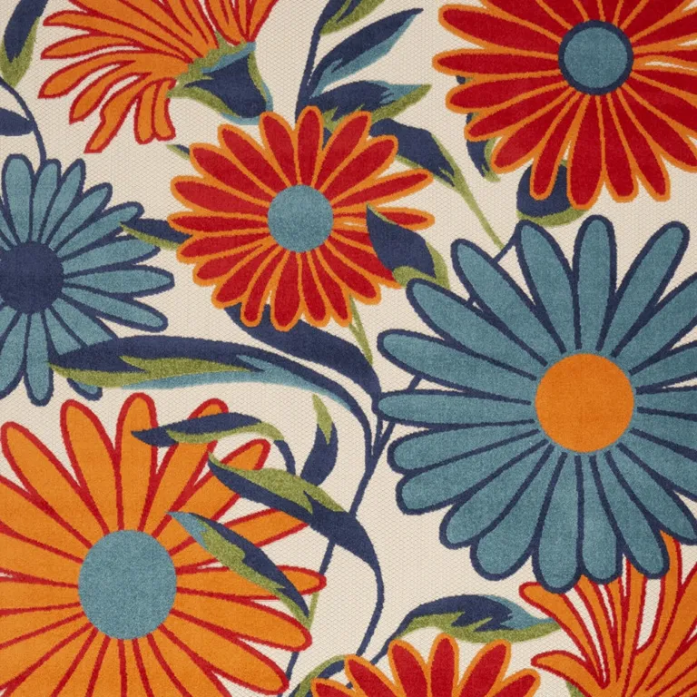 Multicolor Floral Stain Resistant Non Skid Area Rug Photo 3