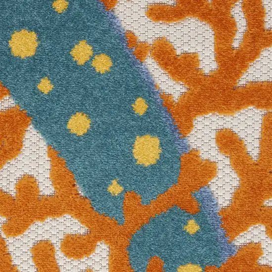 Yellow And Ivory Indoor Outdoor Area Rug Photo 1