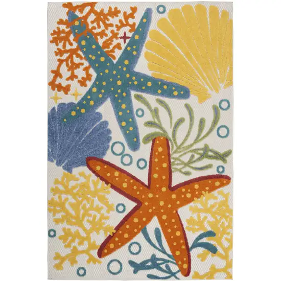 Yellow And Ivory Indoor Outdoor Area Rug Photo 7