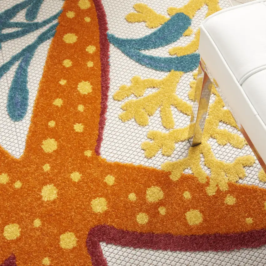 Yellow And Ivory Indoor Outdoor Area Rug Photo 9