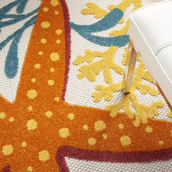 Yellow And Ivory Indoor Outdoor Area Rug Photo 9