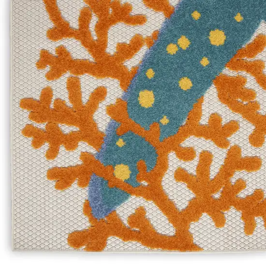 Yellow And Ivory Indoor Outdoor Area Rug Photo 9