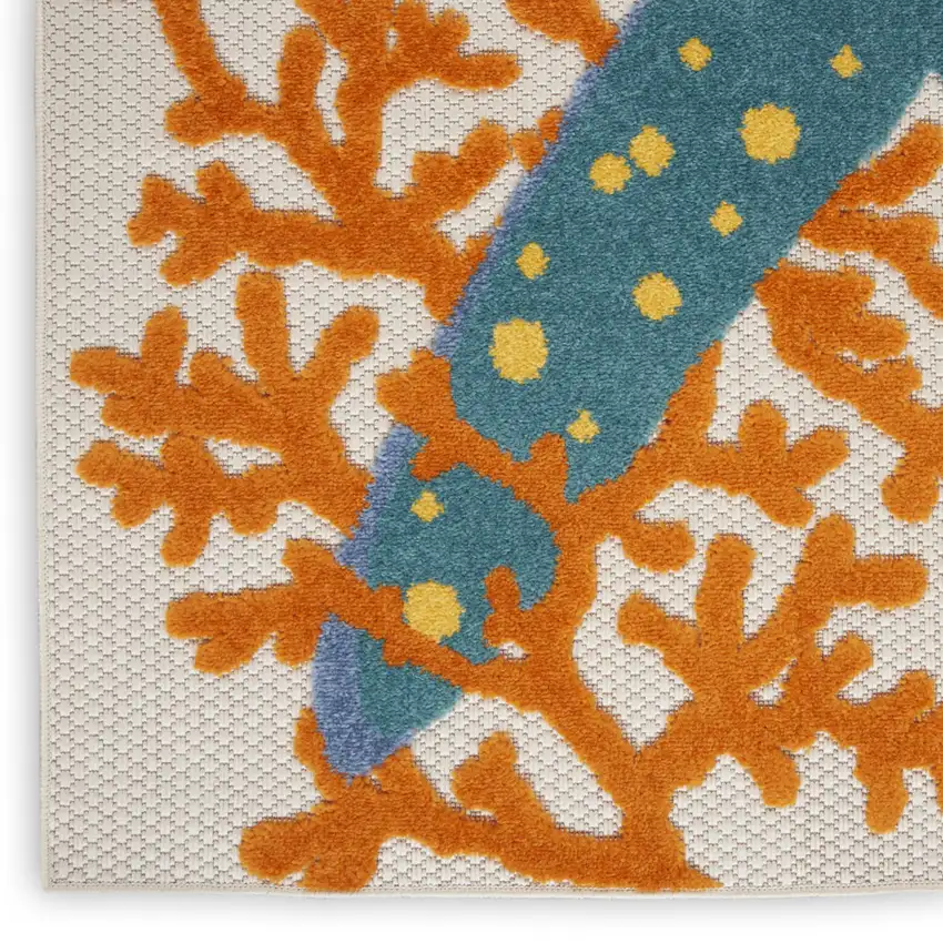 Yellow And Ivory Indoor Outdoor Area Rug Photo 9