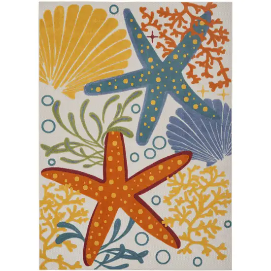 Yellow And Ivory Indoor Outdoor Area Rug Photo 5