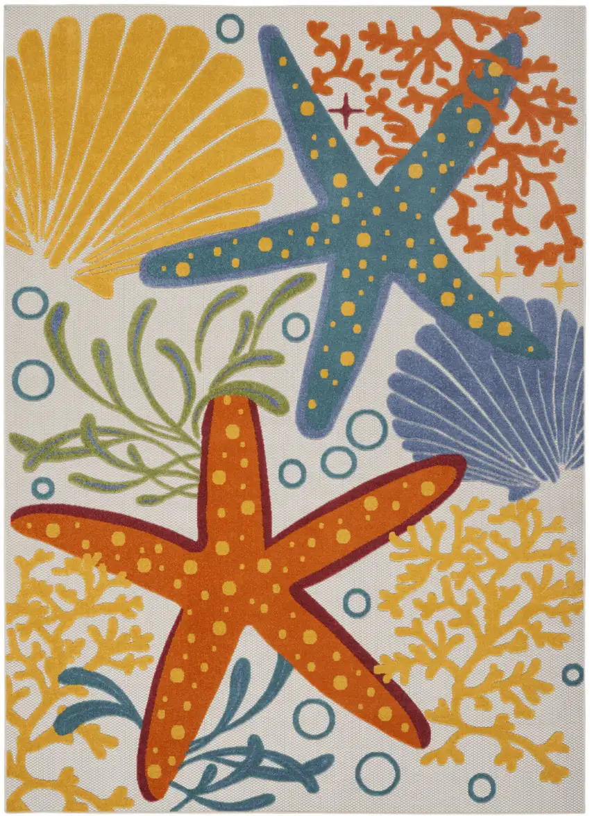 Yellow And Ivory Indoor Outdoor Area Rug Photo 5