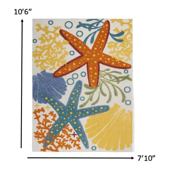 Yellow And Ivory Indoor Outdoor Area Rug Photo 7