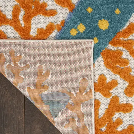 Yellow And Ivory Indoor Outdoor Area Rug Photo 6