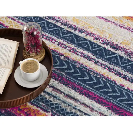 Multicolor Irregular Striped Area Rug Photo 6