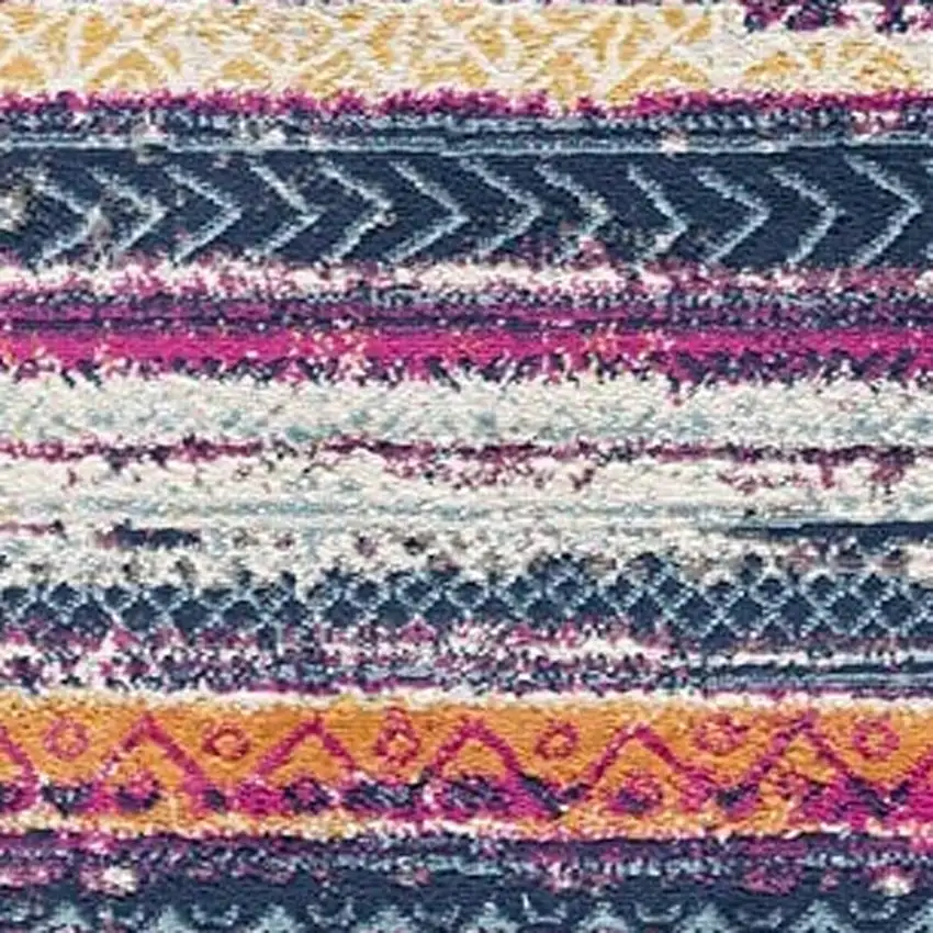 Multicolor Irregular Striped Area Rug Photo 5