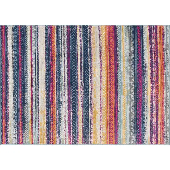 Multicolor Irregular Striped Area Rug Photo 4