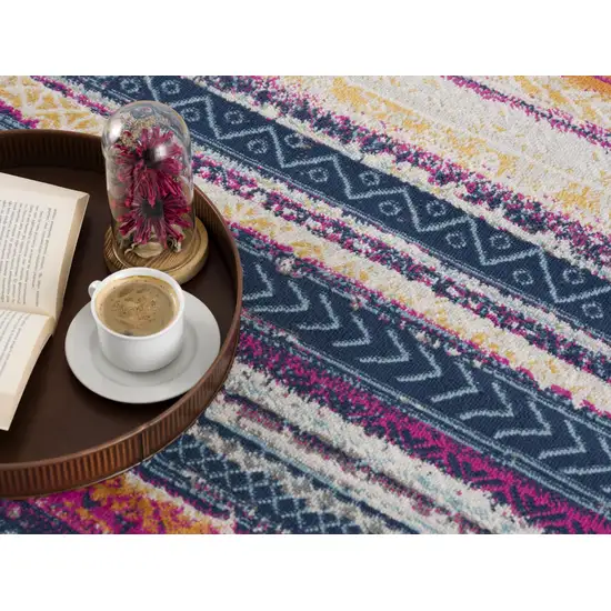 Multicolor Irregular Striped Area Rug Photo 5