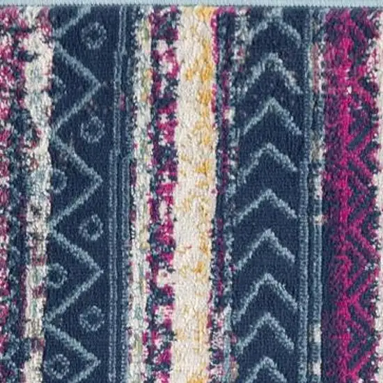 Multicolor Irregular Striped Area Rug Photo 3