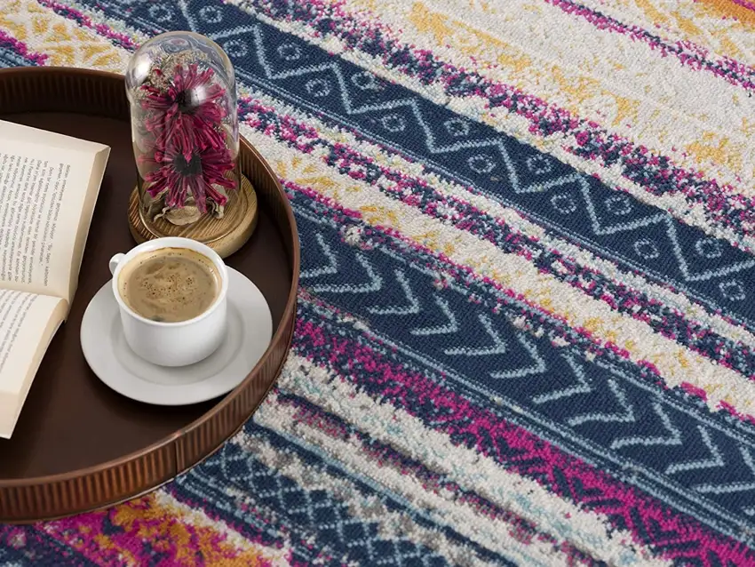 Multicolor Irregular Striped Runner Rug Photo 6