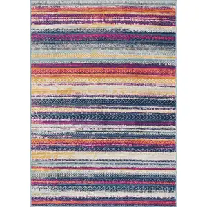 Photo of Multicolor Irregular Striped Runner Rug