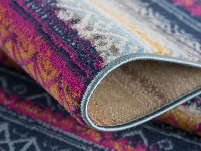 Multicolor Irregular Striped Runner Rug Photo 2