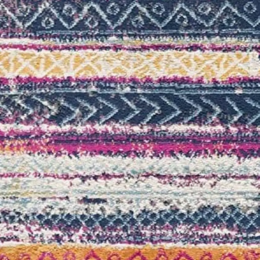 2' X 15' Multicolor Irregular Striped Runner Rug Photo 5