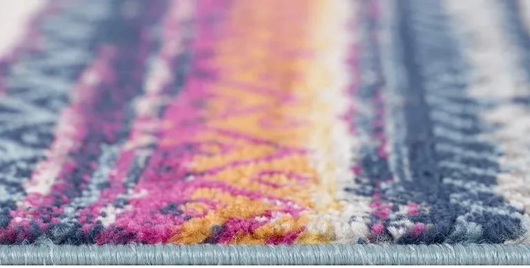 Multicolor Irregular Striped Runner Rug Photo 3