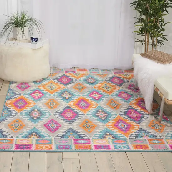 Multicolor Ogee Pattern Area Rug Photo 4