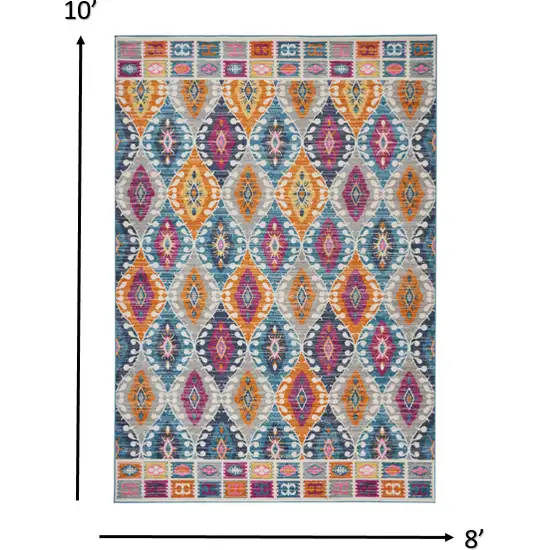 Multicolor Ogee Pattern Area Rug Photo 2
