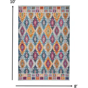 Photo of Multicolor Ogee Pattern Area Rug