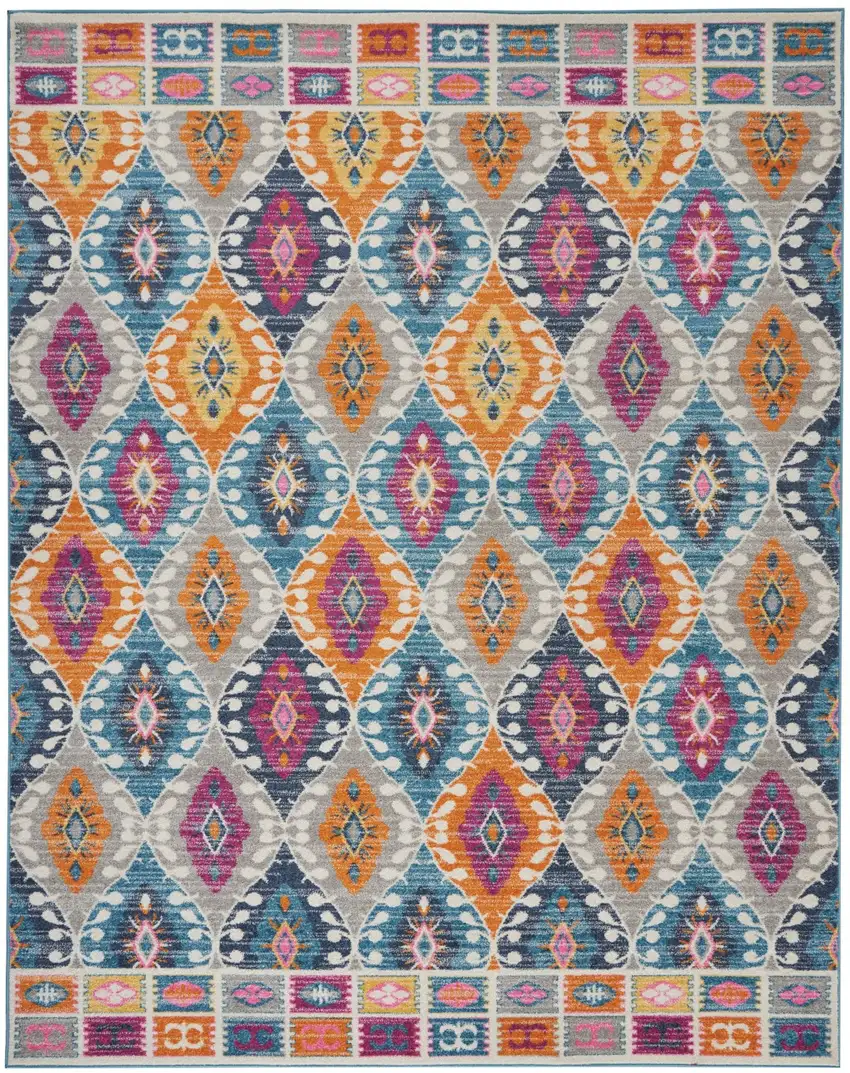 Multicolor Ogee Pattern Area Rug Photo 1