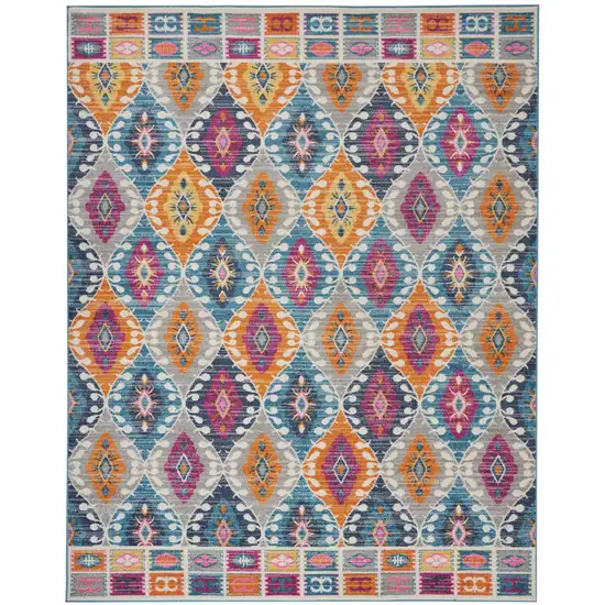 Multicolor Ogee Pattern Area Rug Photo 1