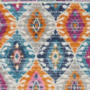 Photo of Multicolor Ogee Pattern Runner Rug