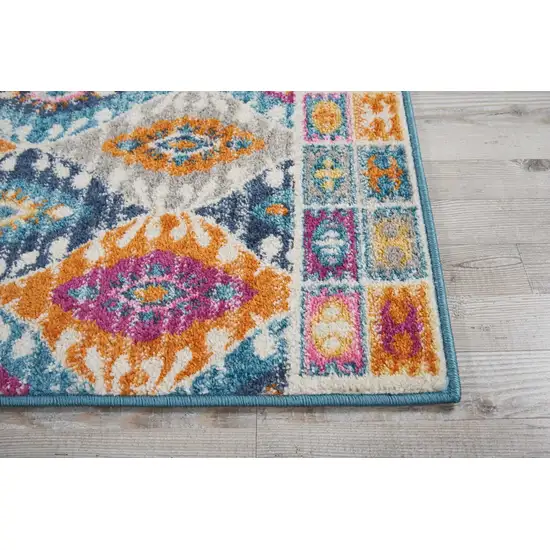 Multicolor Ogee Pattern Runner Rug Photo 4