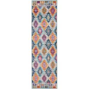 Photo of Multicolor Ogee Pattern Runner Rug